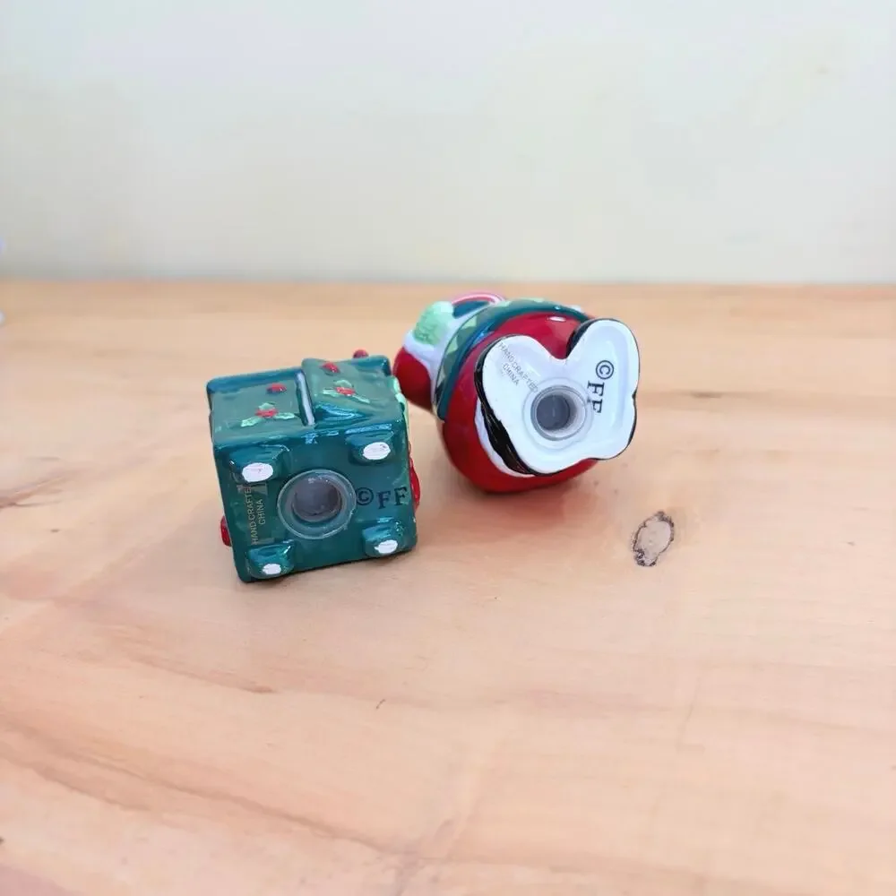 Vtg Fitz and Floyd SANTA's KITCHEN Salt & Pepper Shakers Hand-Painted Figurine